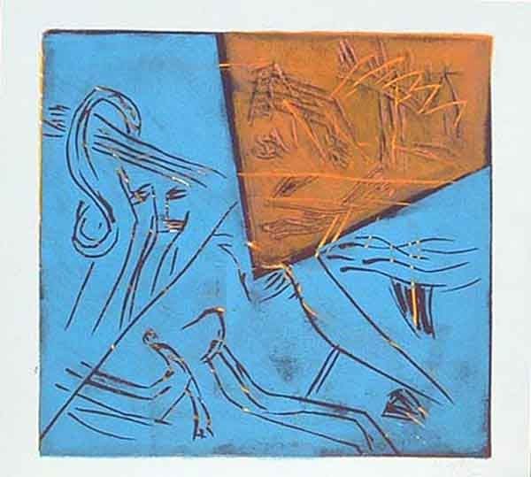 1995 10 liegende  linoldruck  22 x cm 1995 10 liegende  linoldruck  22 x cm