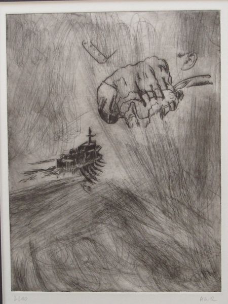 2005 13. totenschiff kaltnadel radierung 20 x 26 cm 2005 13. totenschiff kaltnadel radierung 20 x 26 cm