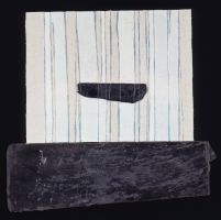 1995 14 fluchtweg 2  leinwand a. holz  schiefer  70 x 65 cm