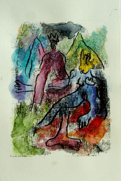 2009 06 odysseus und kalypso oelpause  aquarell 12 x cm 2009 06 odysseus und kalypso oelpause  aquarell 12 x cm