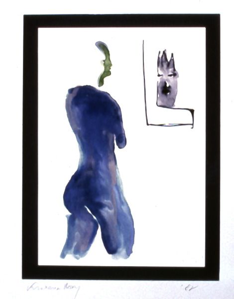 1983 04 begegnung  mischtechnik a. papier  60 x 40 cm   1983 04 begegnung  mischtechnik a. papier  60 x 40 cm