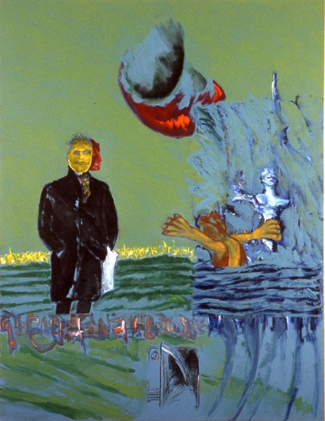 1985 05 unterwegs  acryl a. lw  x cm 1985 05 unterwegs  acryl a. lw  x cm