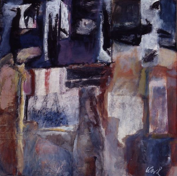 1991 09 gesang der stadt  collage  uebermalung a. holz  90 x 90 cm  1991 09 gesang der stadt  collage  uebermalung a. holz  90 x 90 cm