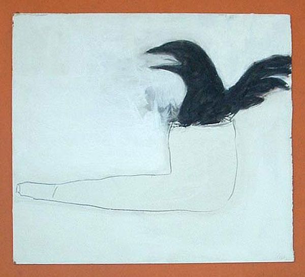 1992 02 phoenix aus der pfeiffe  kreide  acryl  55 x 48 cm 1992 02 phoenix aus der pfeiffe  kreide  acryl  55 x 48 cm