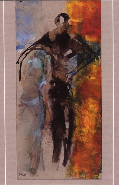 1994 04 laessiger beobachter  mischtechnik  16 x 34 cm 1994 04 laessiger beobachter  mischtechnik  16 x 34 cm