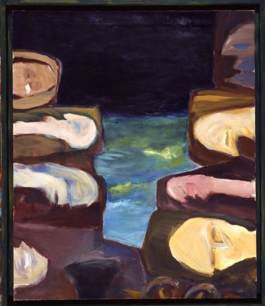 1990 11 warten auf die ueberfahrt acryl a. leinwand  75 x 90 cm 1990 11 warten auf die ueberfahrt acryl a. leinwand  75 x 90 cm