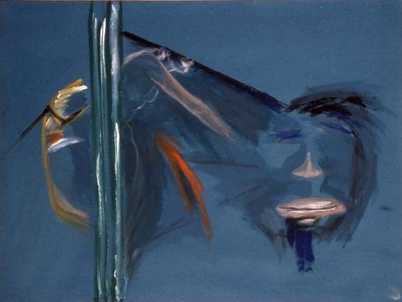 1986 09  maske   acryl  kreide auf  leinwand  80 x cm 1986 09  maske   acryl  kreide auf  leinwand  80 x cm