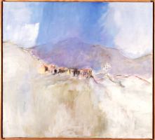 1994 03 ligurischische landschaft  acryl  kreide a. leinwand  100 x 110 cm