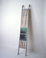 1997 02 takelage  geruestleiter angebrannte leinwand   30 x cm