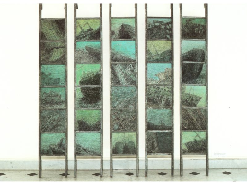 1999-02-wrackleitern--geruestleitern-pastellkreide-180-x-220-cm 1999-02-wrackleitern--geruestleitern-pastellkreide-180-x-220-cm