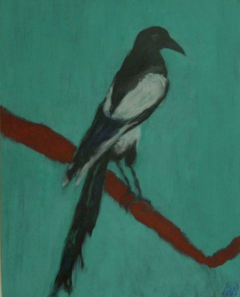 2010 12 elster  acryl a. fotokarton  40 x cm 2010 12 elster  acryl a. fotokarton  40 x cm